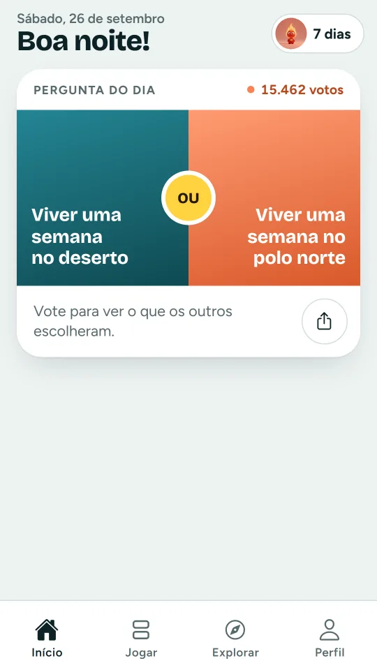 O início com o dilema do dia e a tua sequência